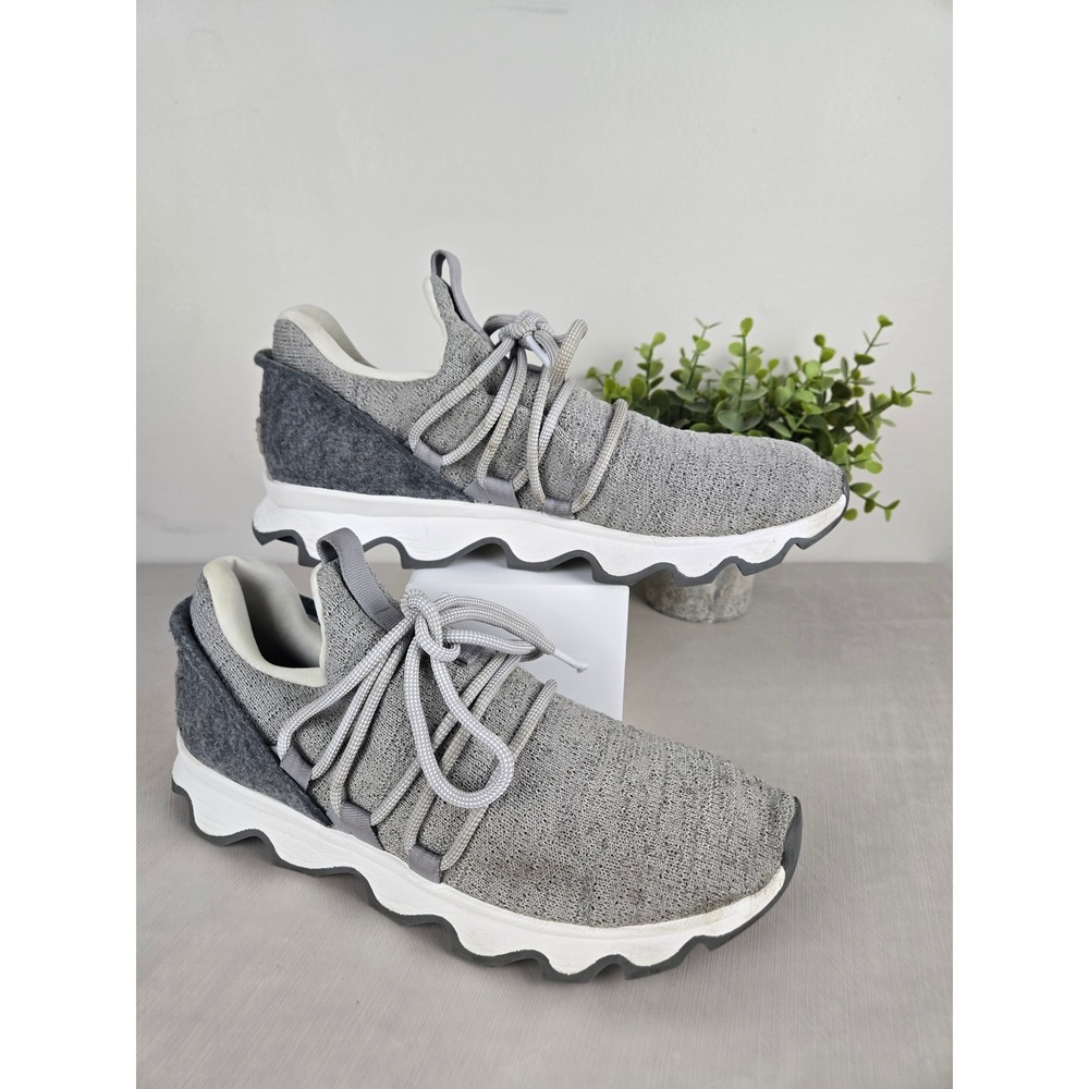 Sorel Kinetic Breakthru Knit Sneaker‎ Women Gray Lace Up Comfort Shoes Size 8